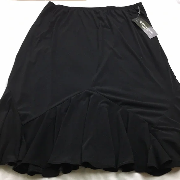 Notations Black Ruffle Hem Skirt - Picture 4 of 16